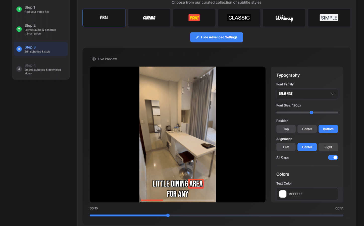 SubtitlesFast industrial interface and deployment features