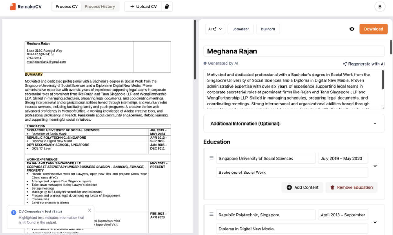 RemakeCV industrial interface and deployment features