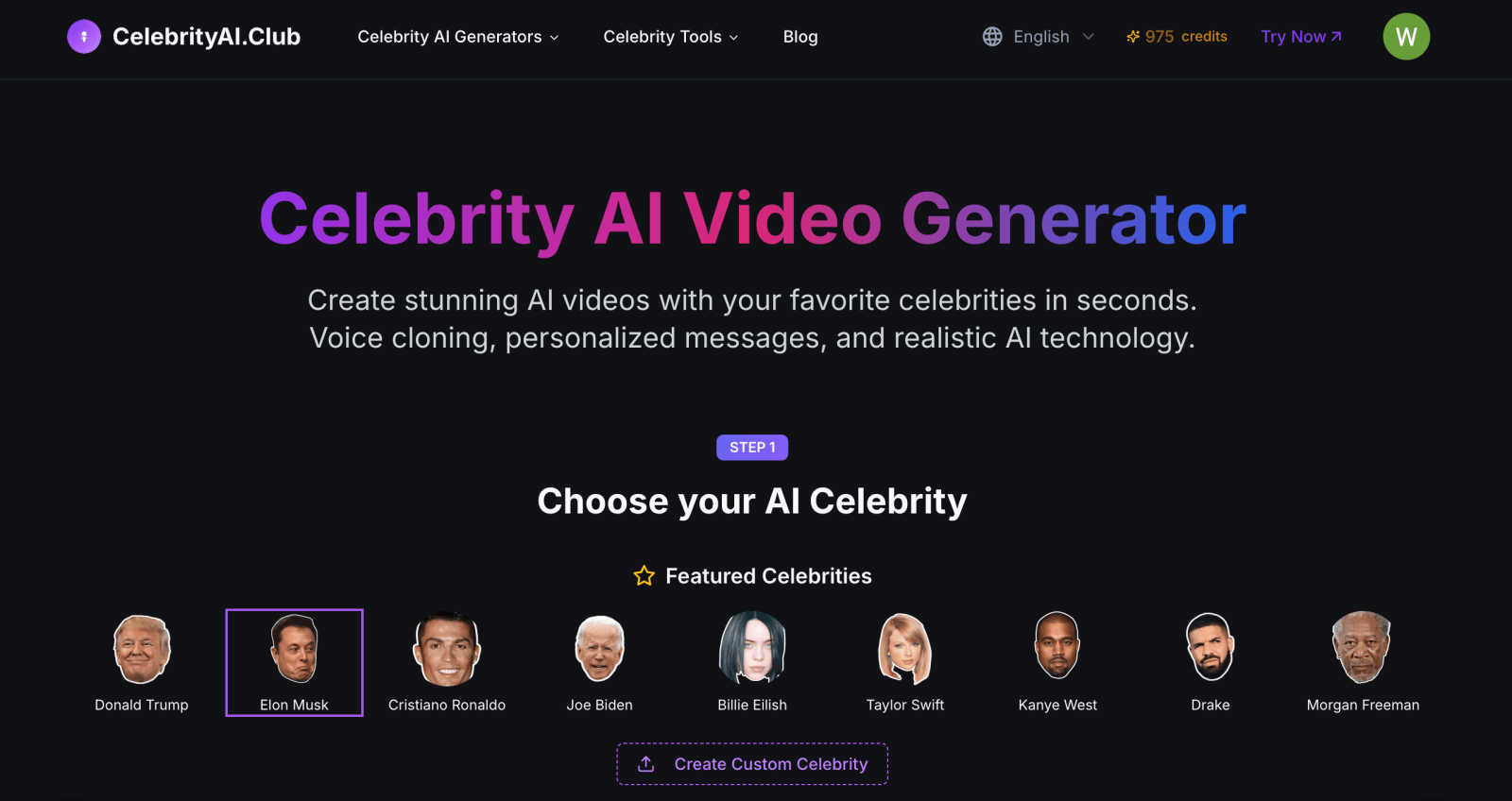Celebrity AI industrial interface and deployment features