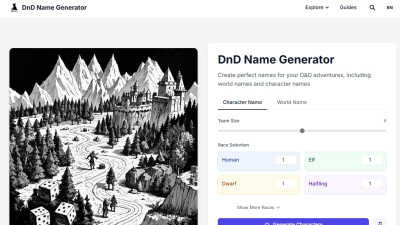 DnD Name Generator | Free D&D Character Name Generator - AI tool for Copywriting