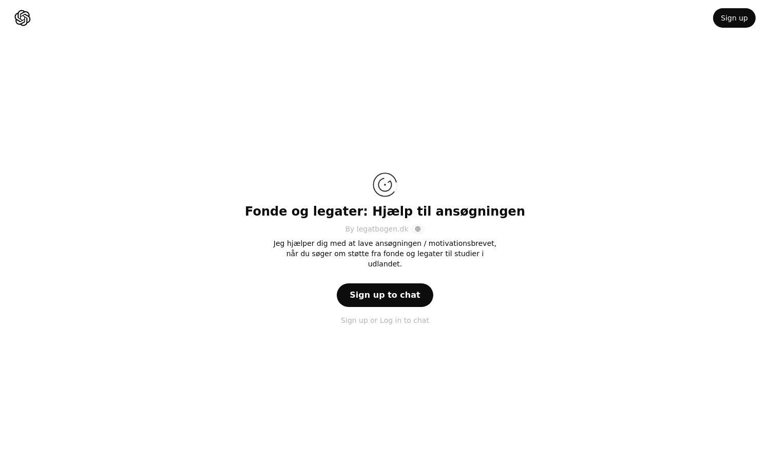 ChatGPT - Fonde og legater: Hjælp til ansøgningen Website