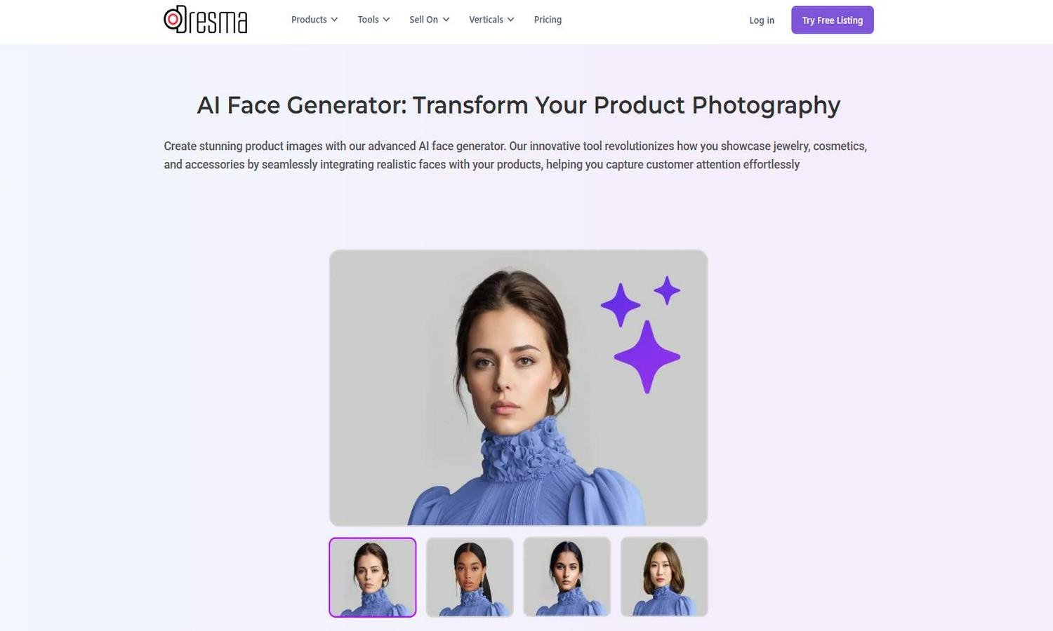 AI face generator Website