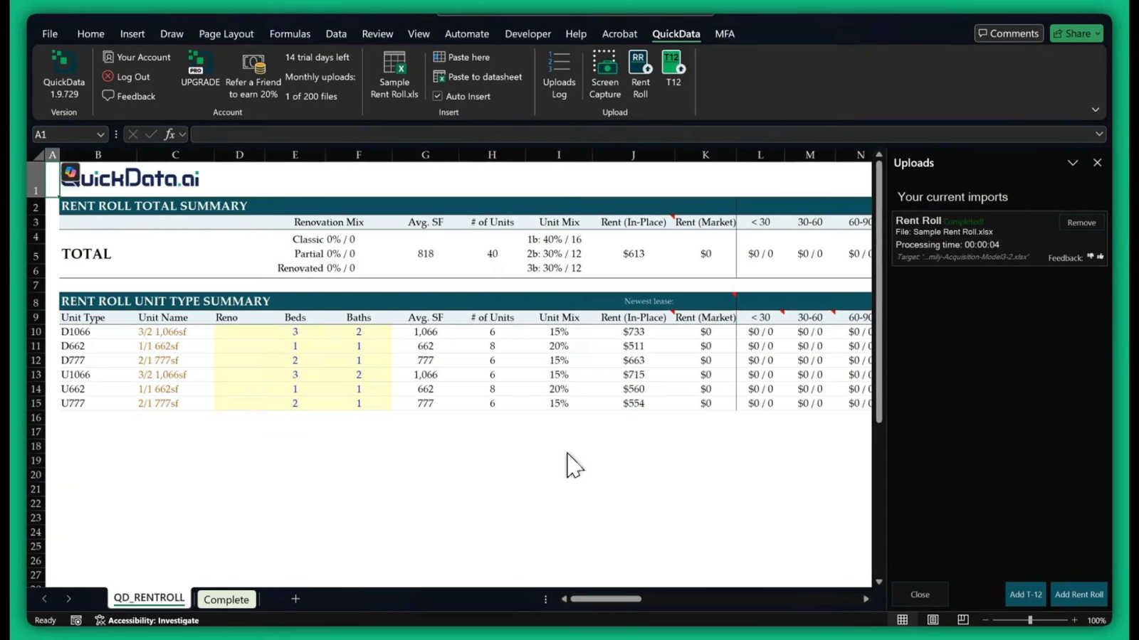 QuickData.ai industrial interface and deployment features