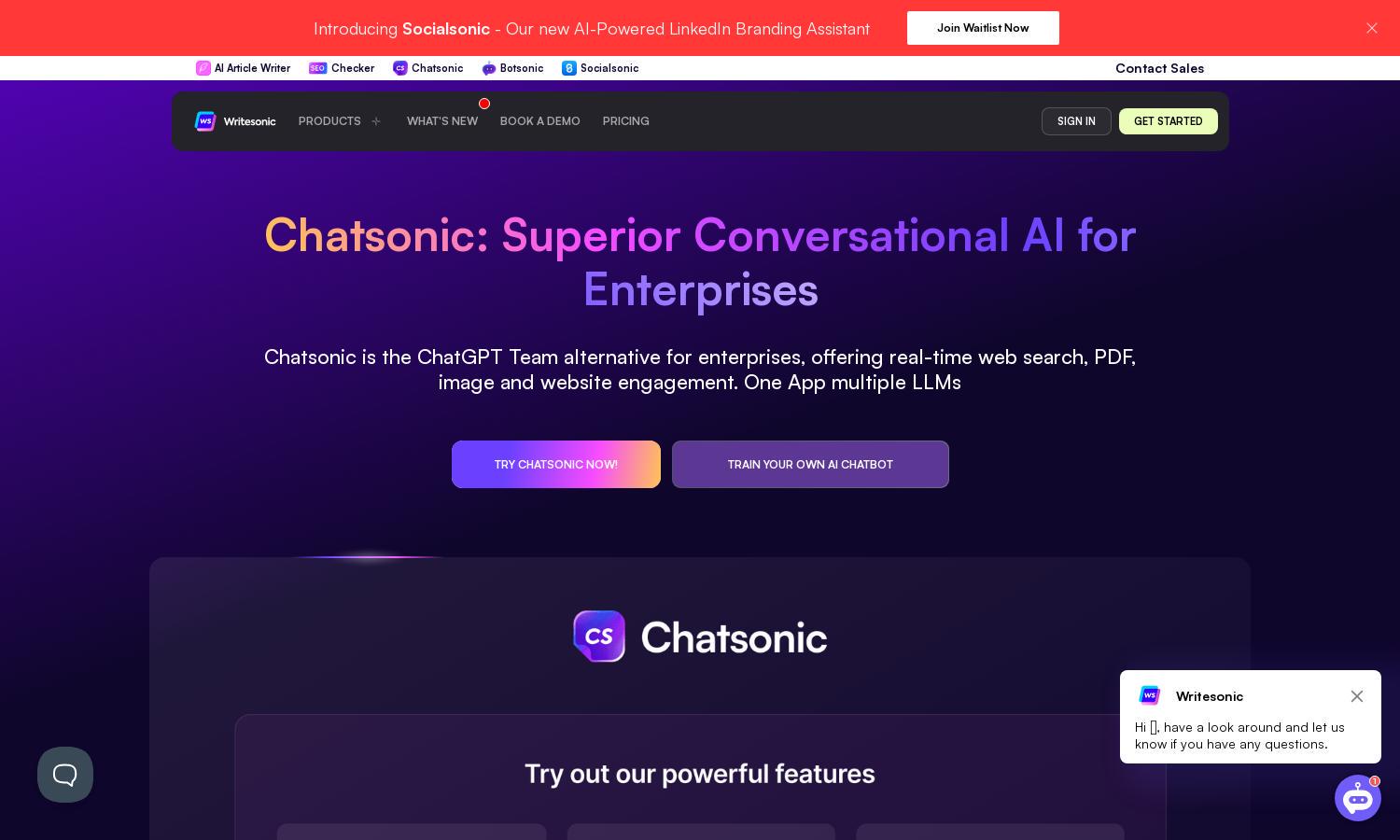 Chatsonic Website