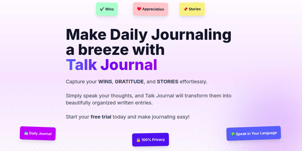 Talk Journal industrial interface and deployment features