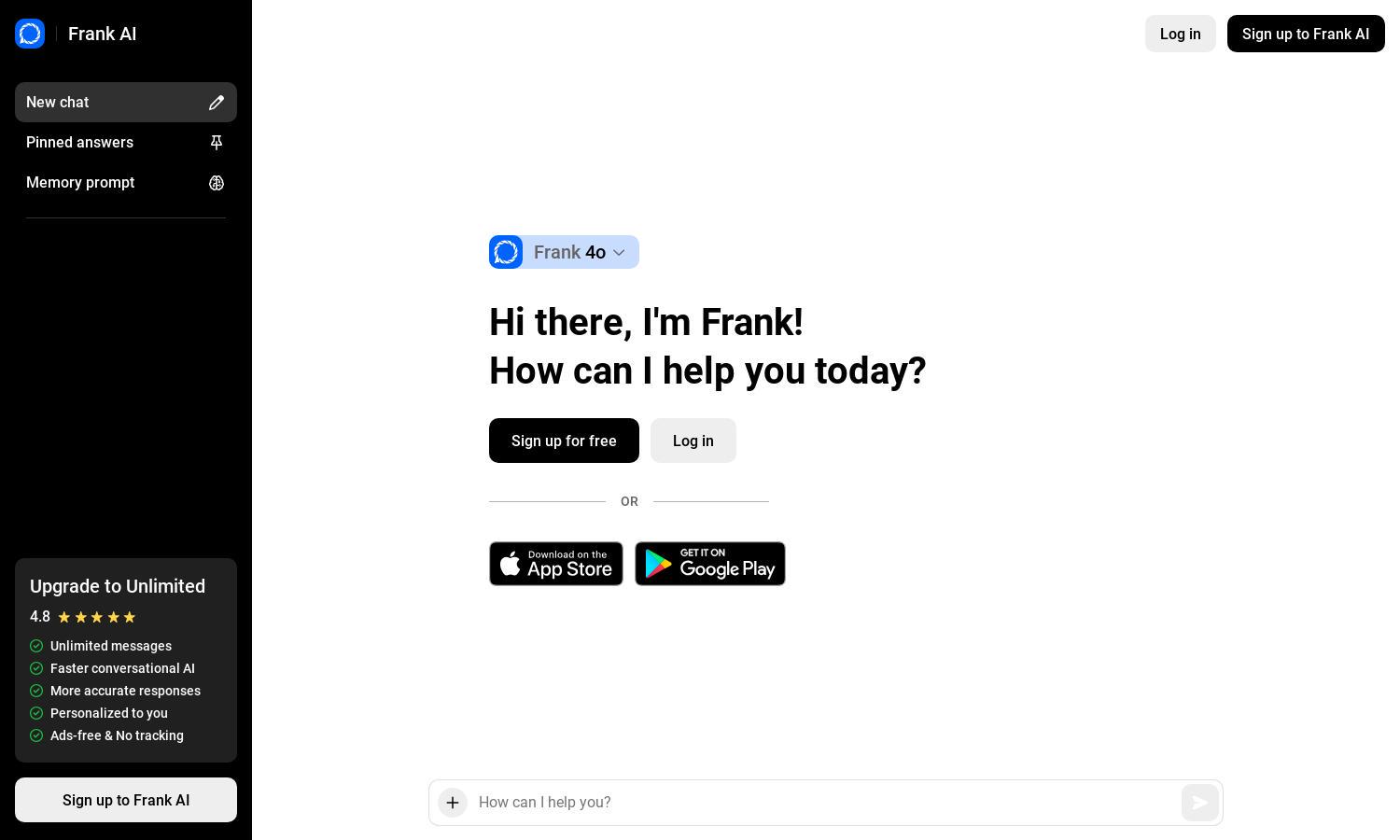 Frank AI Website