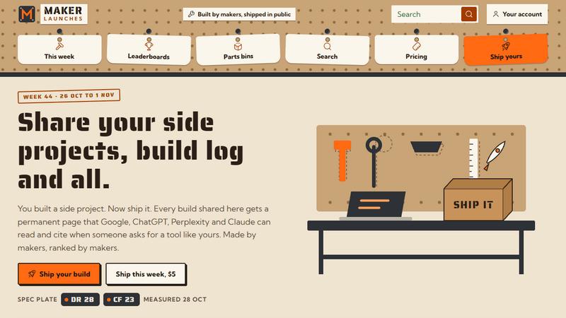 Maker Launches screenshot