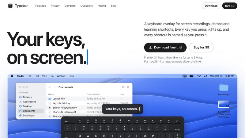 Typebar screenshot