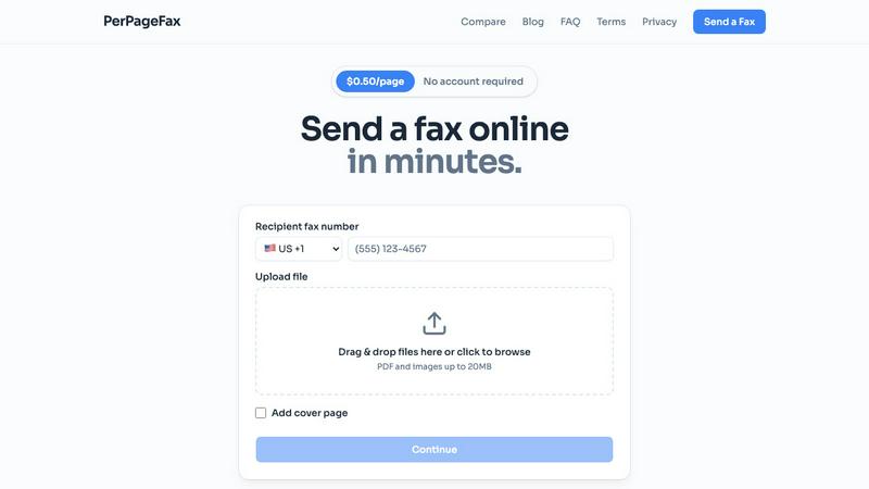 PerPageFax screenshot