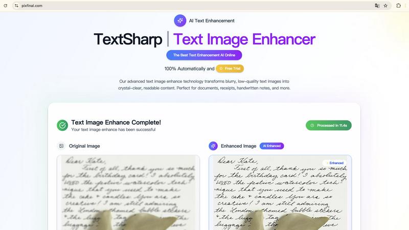 TextSharp | Text Image Enhance application interface and features